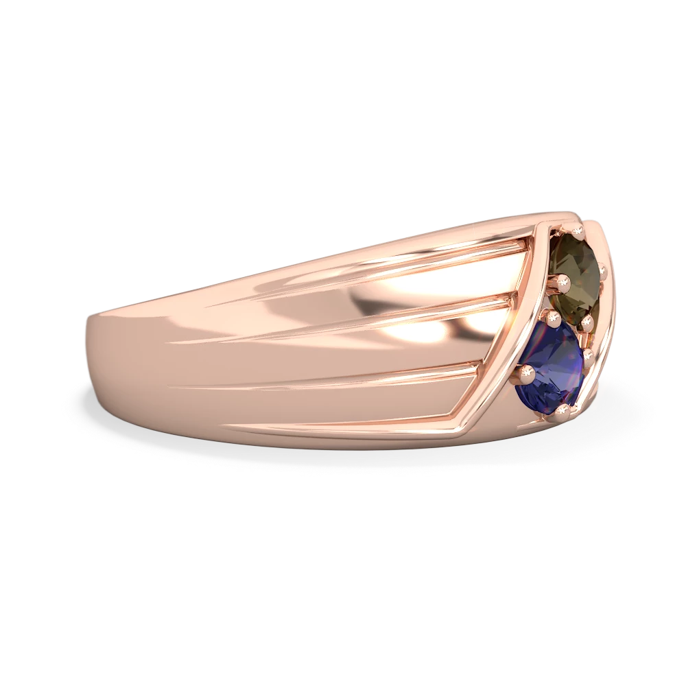 Smoky Quartz Men's Streamline 14K Rose Gold ring R0460