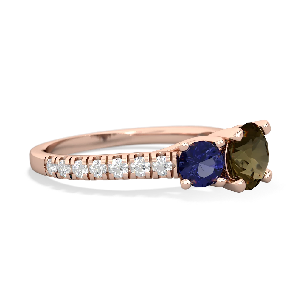 Smoky Quartz Pave Trellis 14K Rose Gold ring R5500