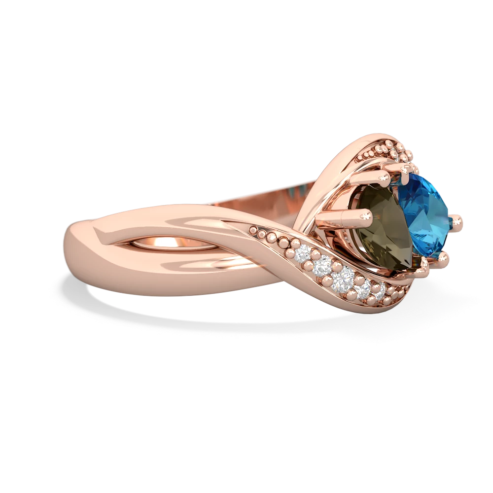 Smoky Quartz Summer Winds 14K Rose Gold ring R5342