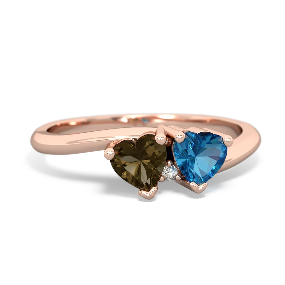 Smoky Quartz Sweethearts 14K Rose Gold ring R5260