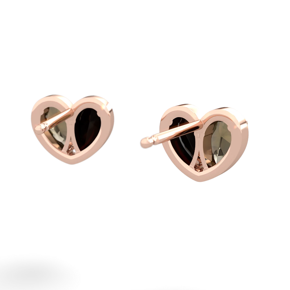 Smoky Quartz 'Our Heart' 14K Rose Gold earrings E5072