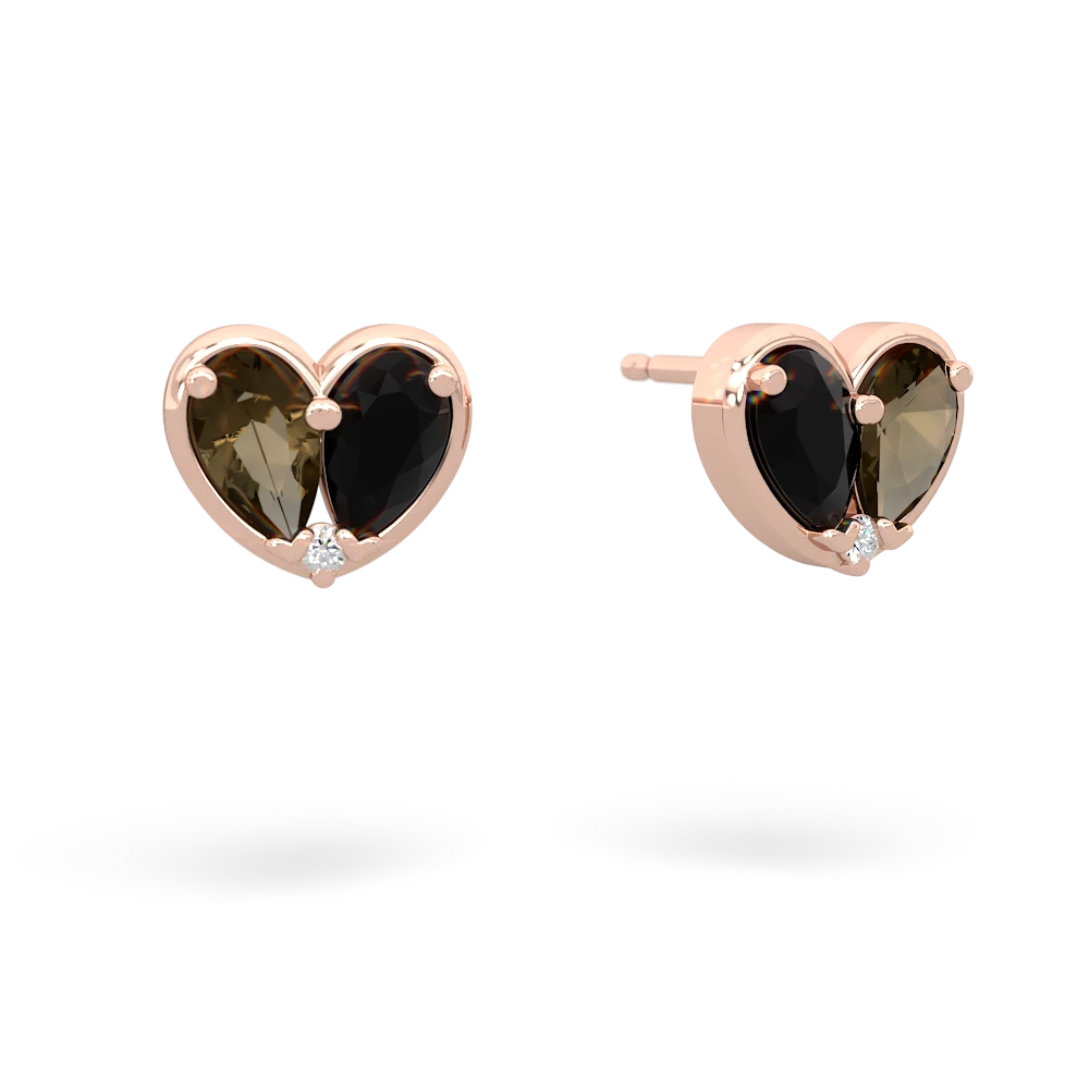 Smoky Quartz 'Our Heart' 14K Rose Gold earrings E5072