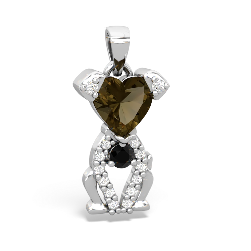 Smoky Quartz Puppy Love 14K White Gold pendant P5800