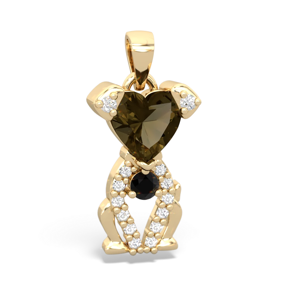 Smoky Quartz Puppy Love 14K Yellow Gold pendant P5800