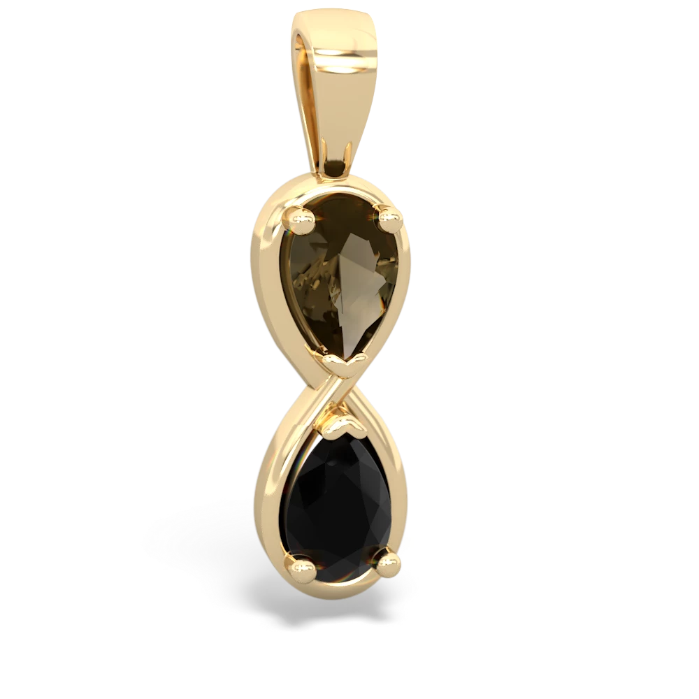 Smoky Quartz Infinity 14K Yellow Gold pendant P5050