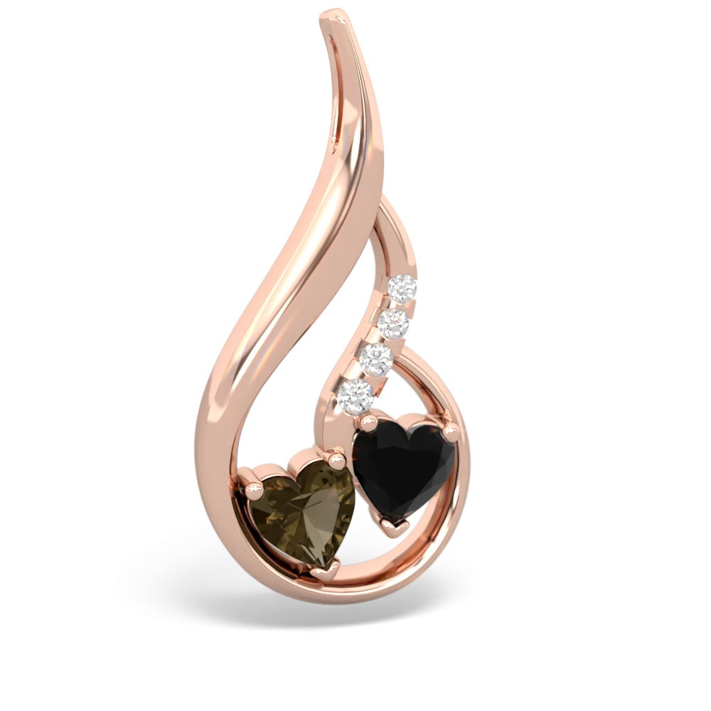 Smoky Quartz Keepsake Curves 14K Rose Gold pendant P5450