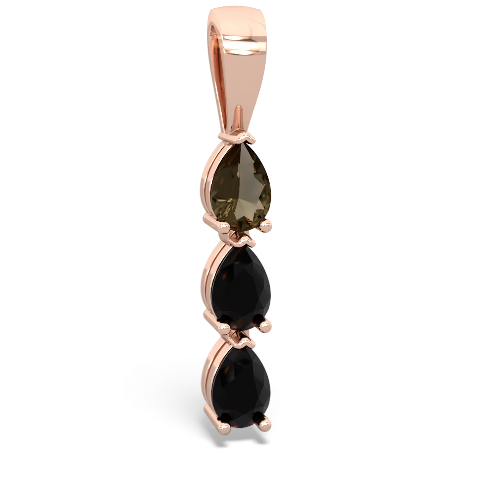 Smoky Quartz Dew Drops 14K Rose Gold pendant P2251