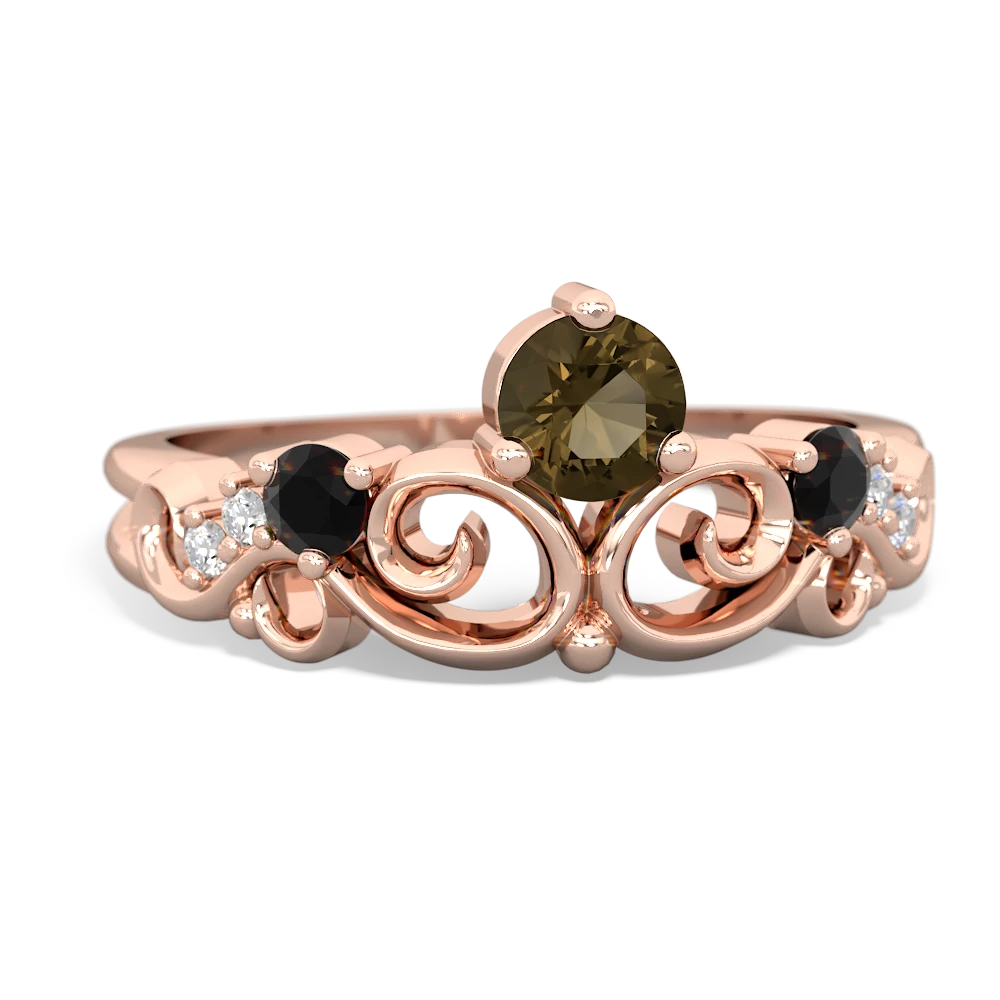 Smoky Quartz Crown Keepsake 14K Rose Gold ring R5740