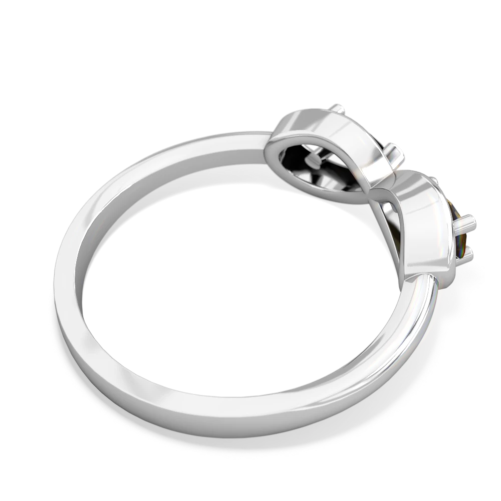 Smoky Quartz Infinity 14K White Gold ring R5050
