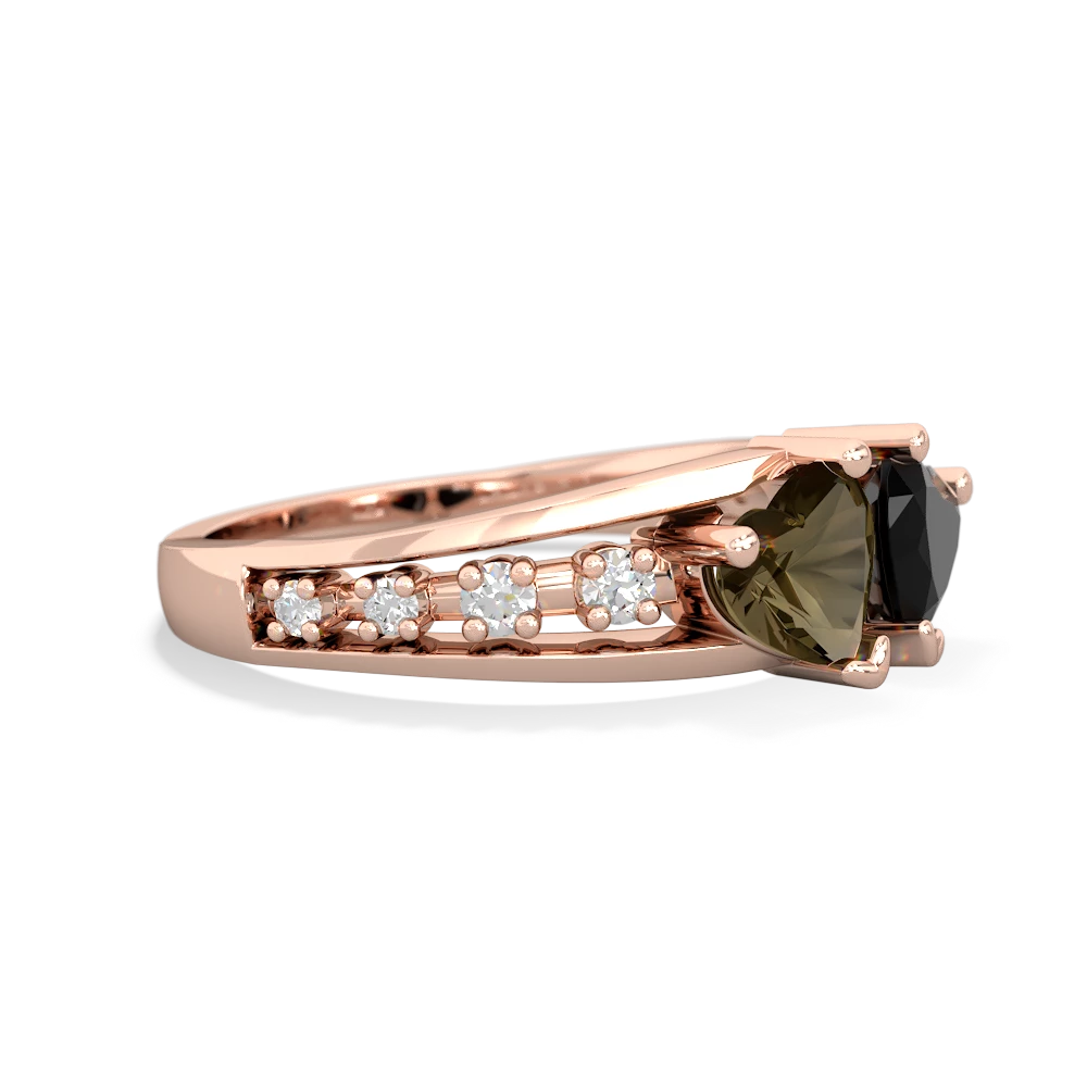 Smoky Quartz Heart To Heart 14K Rose Gold ring R3342