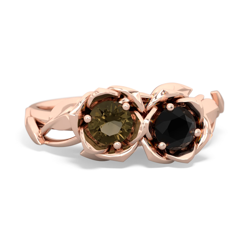 Smoky Quartz Rose Garden 14K Rose Gold ring R5510