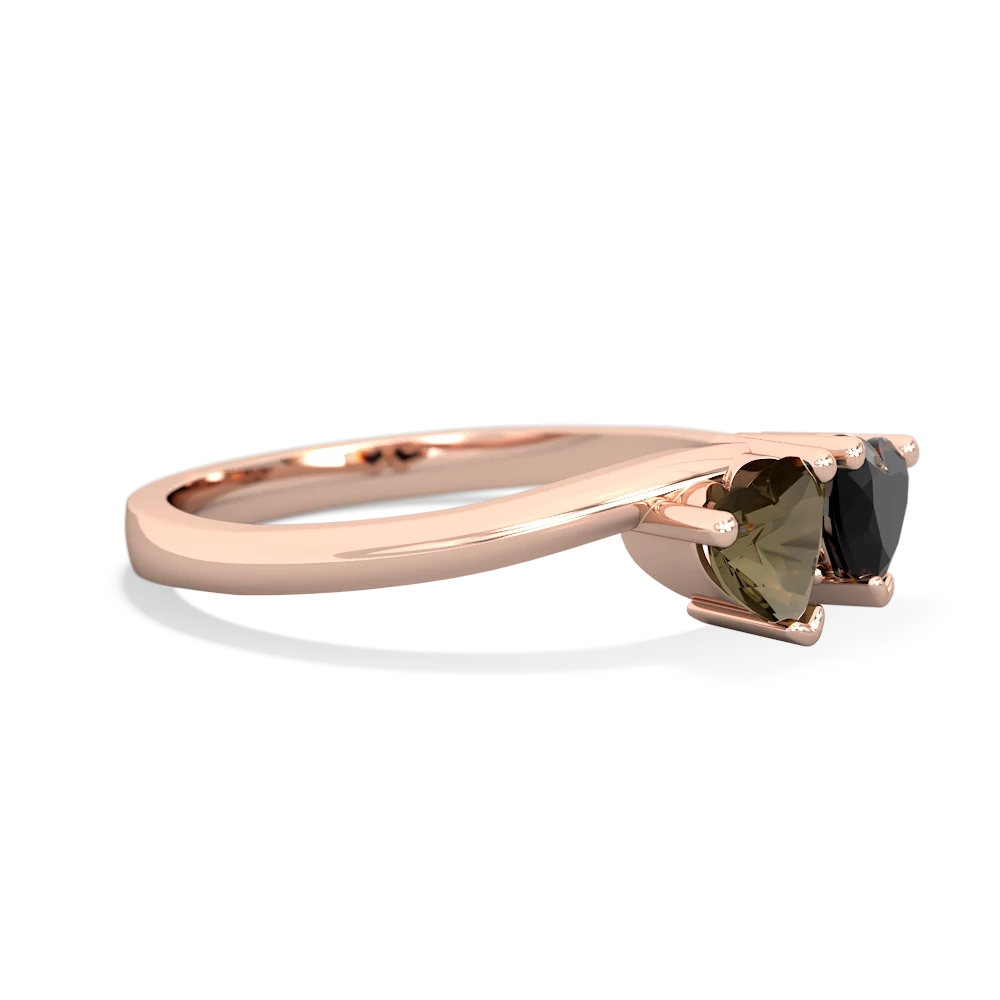 Smoky Quartz Sweethearts 14K Rose Gold ring R5260