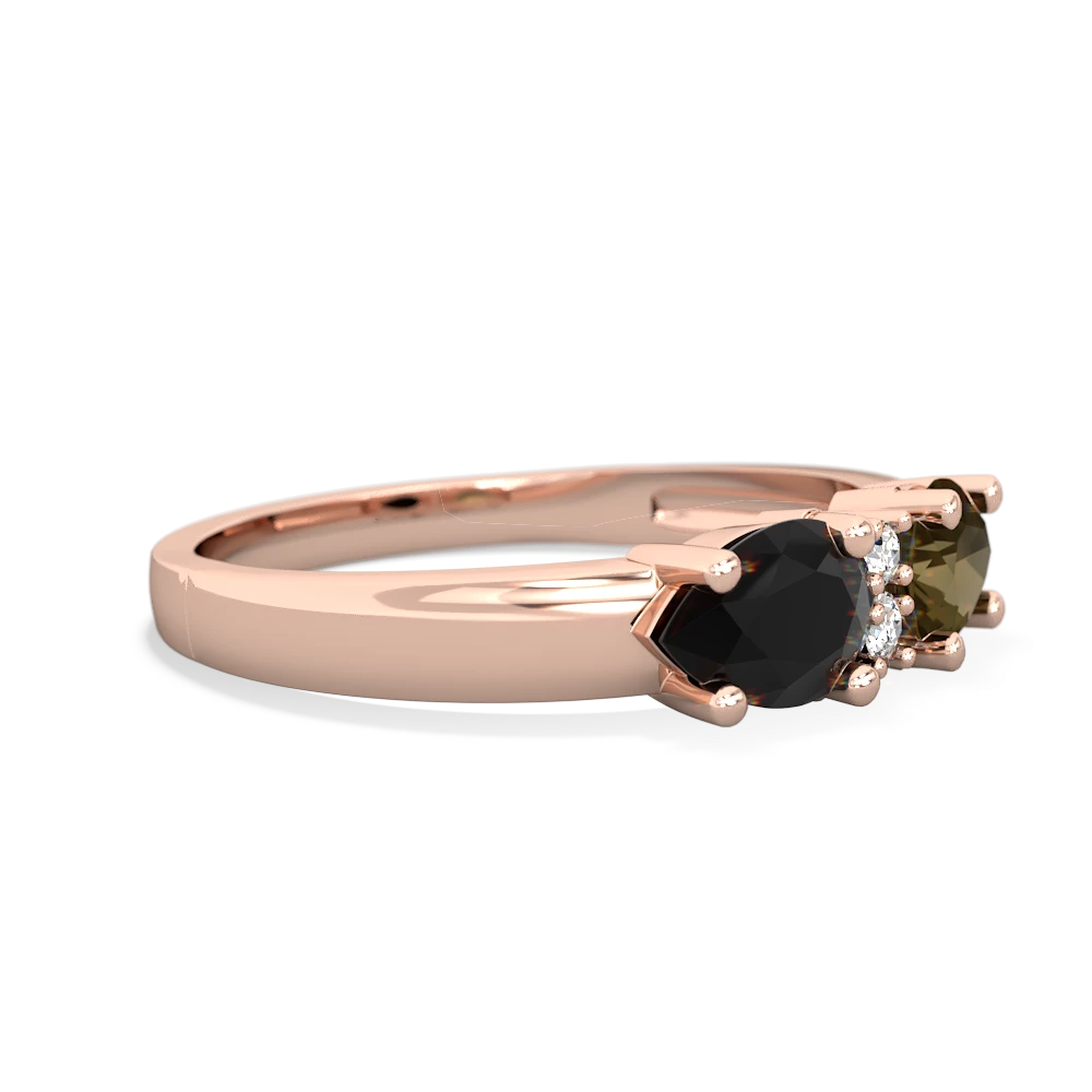 Smoky Quartz Pear Bowtie 14K Rose Gold ring R0865