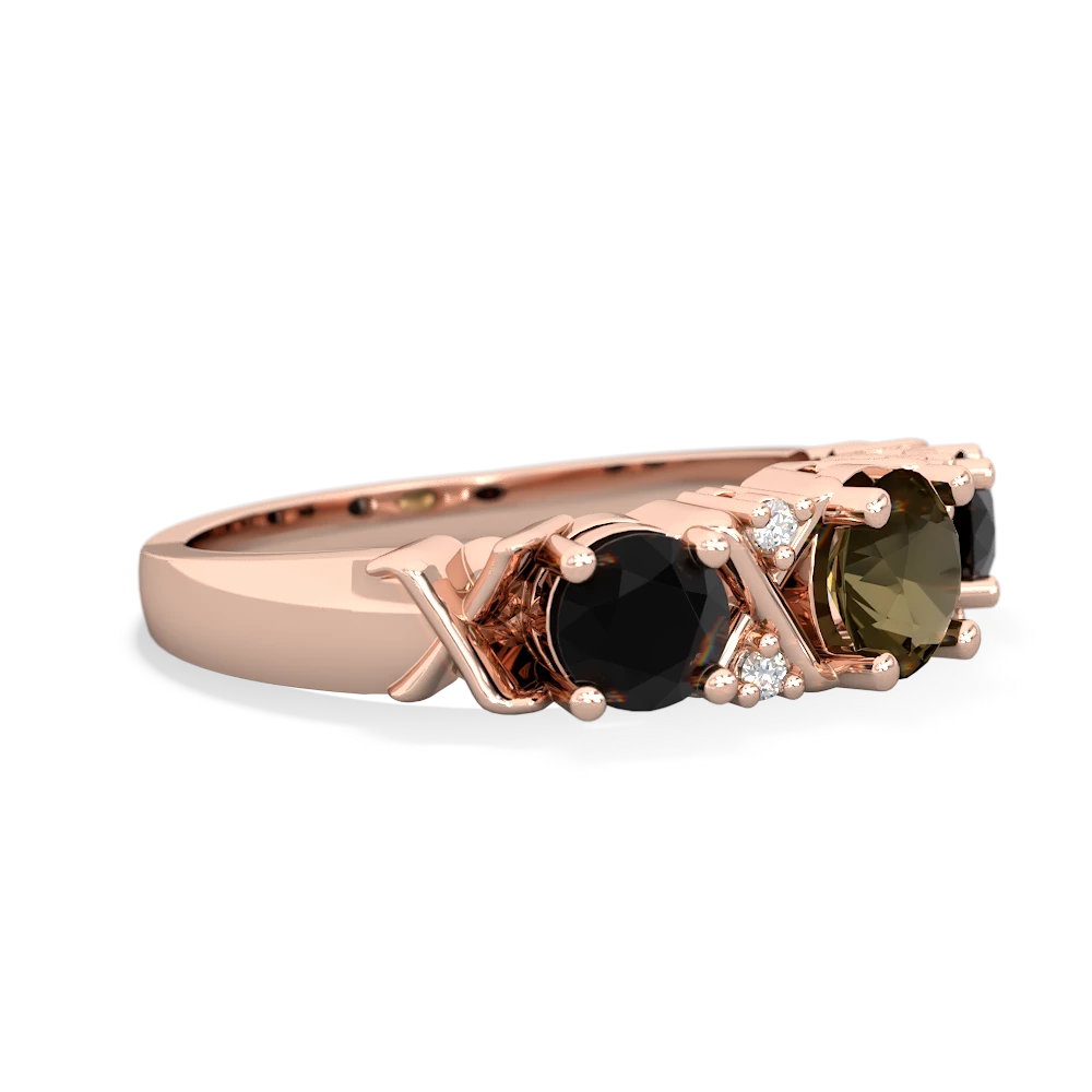 Smoky Quartz Hugs And Kisses 14K Rose Gold ring R5016