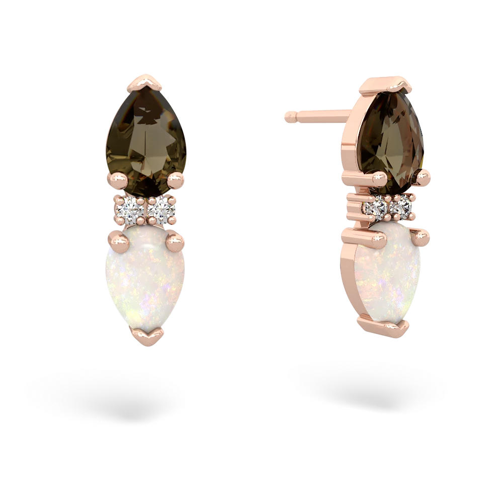 Smoky Quartz Bowtie Drop 14K Rose Gold earrings E0865