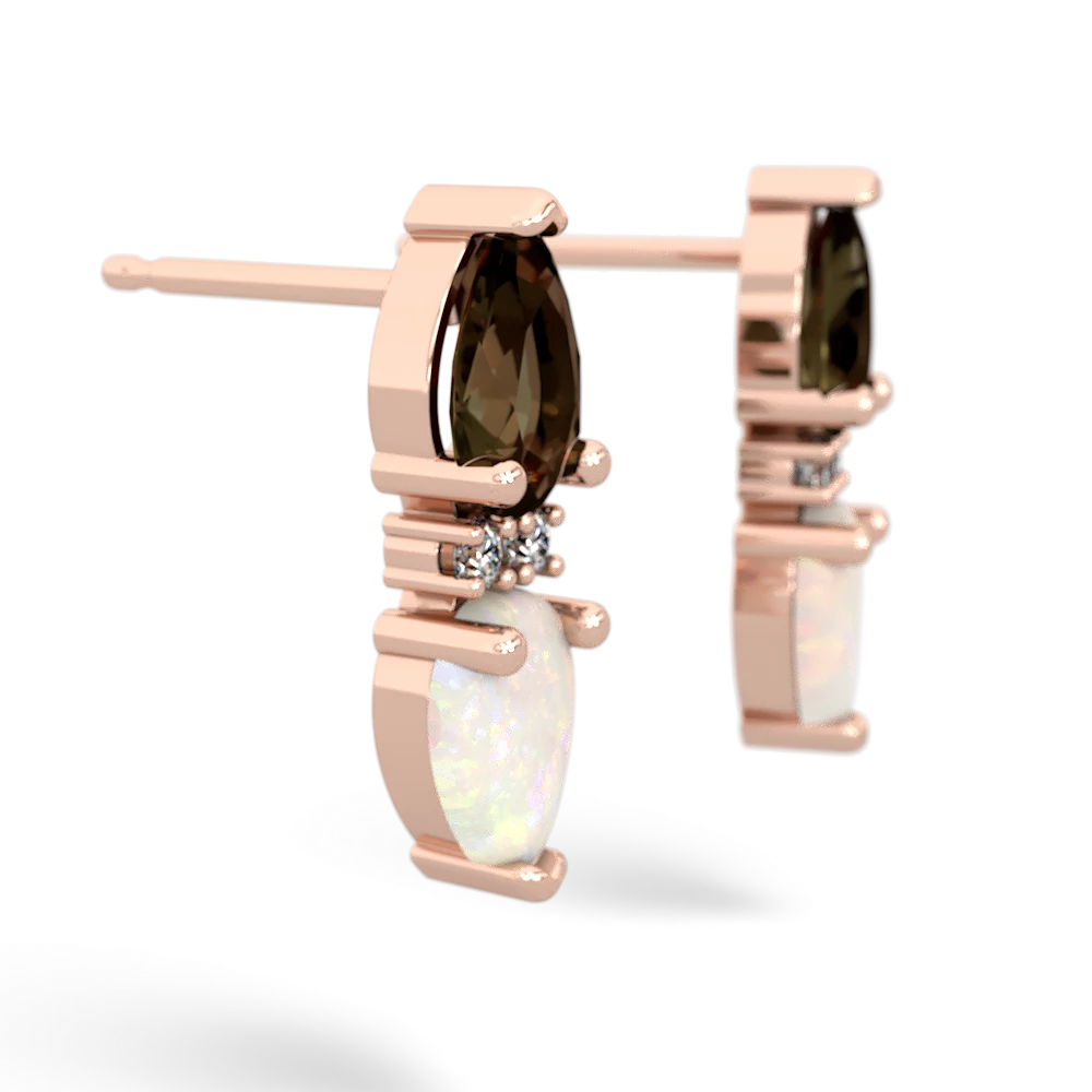 Smoky Quartz Bowtie Drop 14K Rose Gold earrings E0865