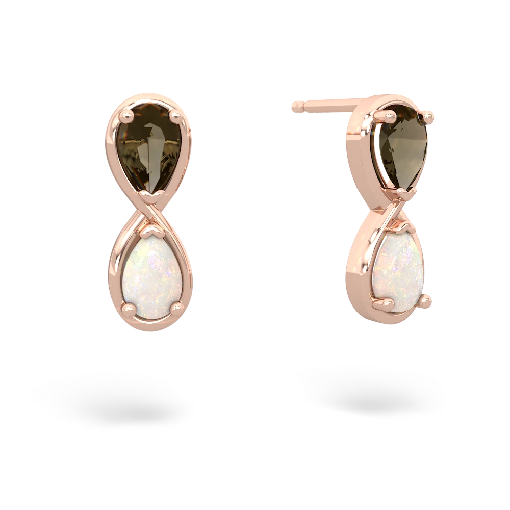 Smoky Quartz Infinity 14K Rose Gold earrings E5050