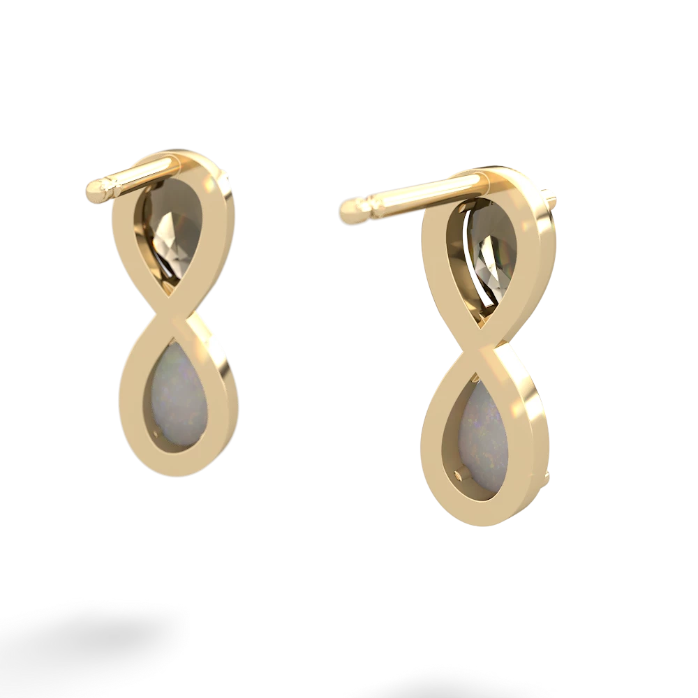 Smoky Quartz Infinity 14K Yellow Gold earrings E5050