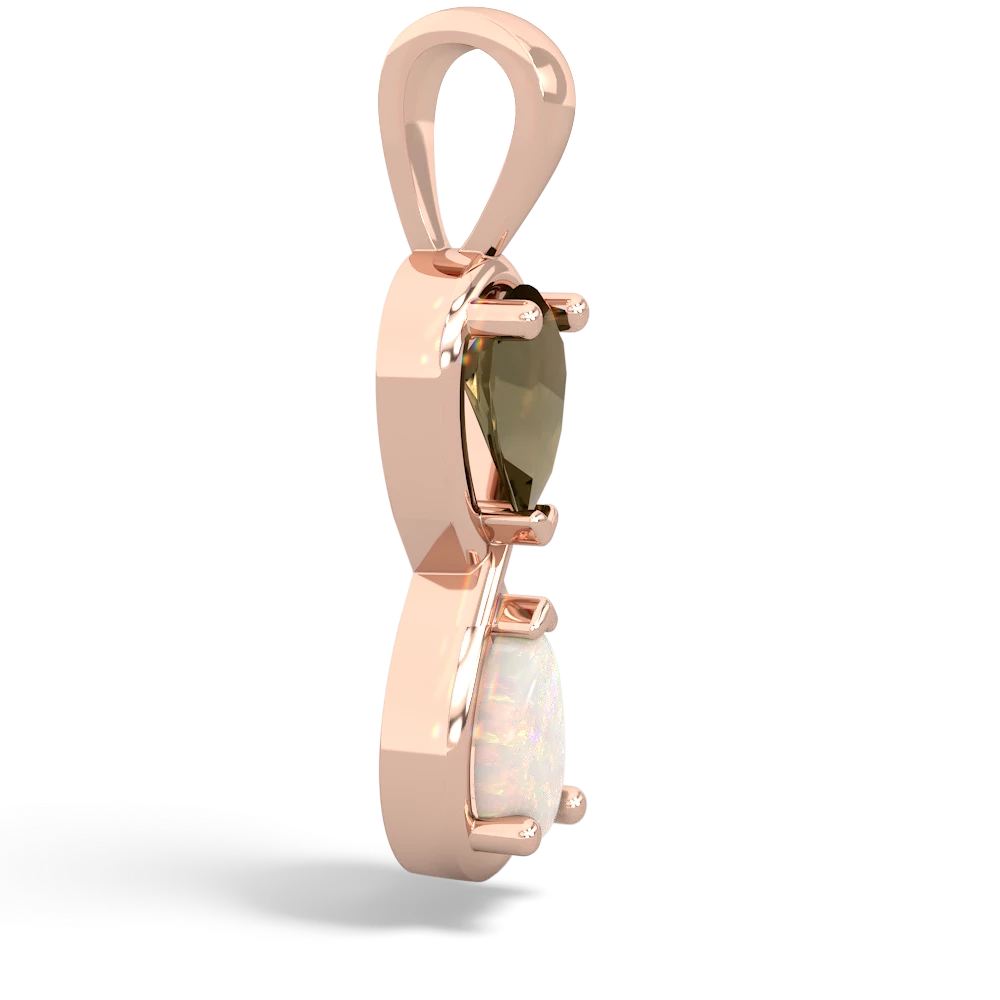 Smoky Quartz Infinity 14K Rose Gold pendant P5050