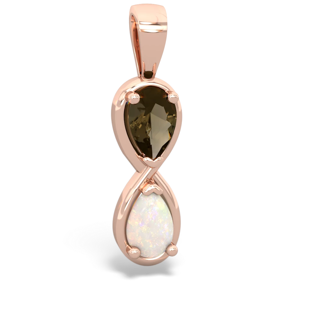 Smoky Quartz Infinity 14K Rose Gold pendant P5050