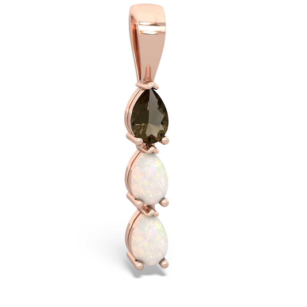 Smoky Quartz Dew Drops 14K Rose Gold pendant P2251