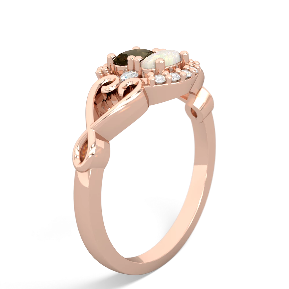 Smoky Quartz Love Nest 14K Rose Gold ring R5860