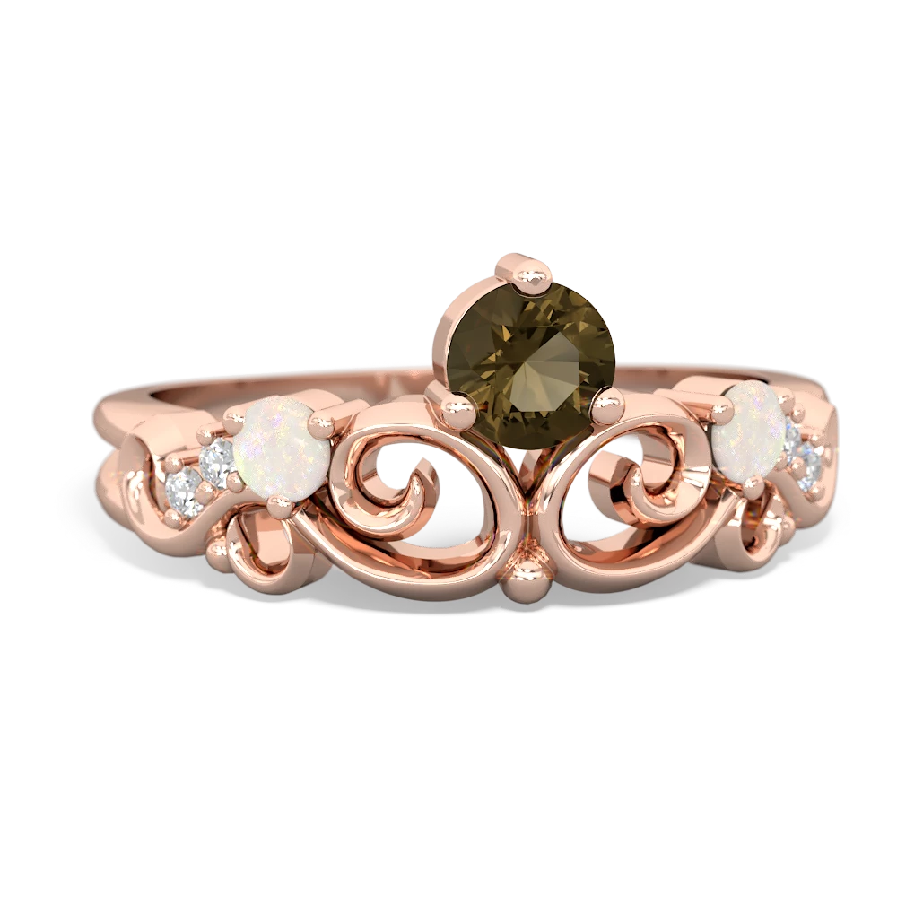 Smoky Quartz Crown Keepsake 14K Rose Gold ring R5740