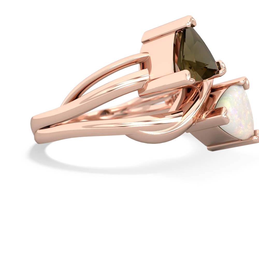 Smoky Quartz Split Band Swirl 14K Rose Gold ring R2341