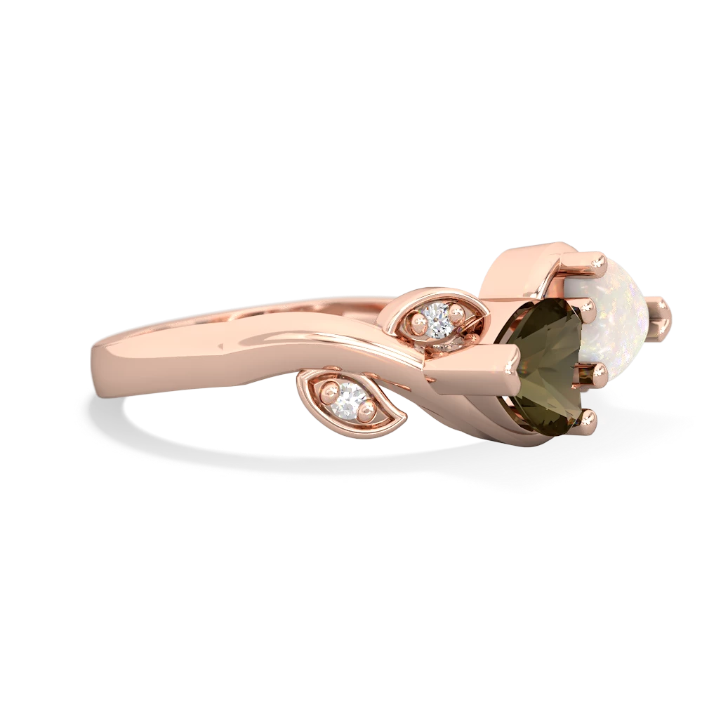 Smoky Quartz Floral Elegance 14K Rose Gold ring R5790