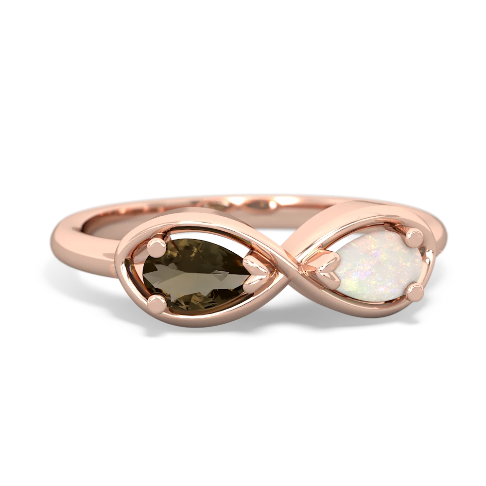 Smoky Quartz Infinity 14K Rose Gold ring R5050