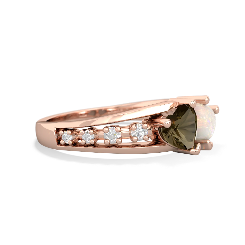 Smoky Quartz Heart To Heart 14K Rose Gold ring R3342