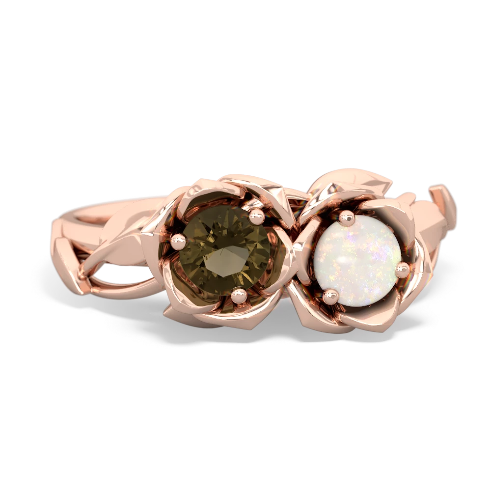 Smoky Quartz Rose Garden 14K Rose Gold ring R5510