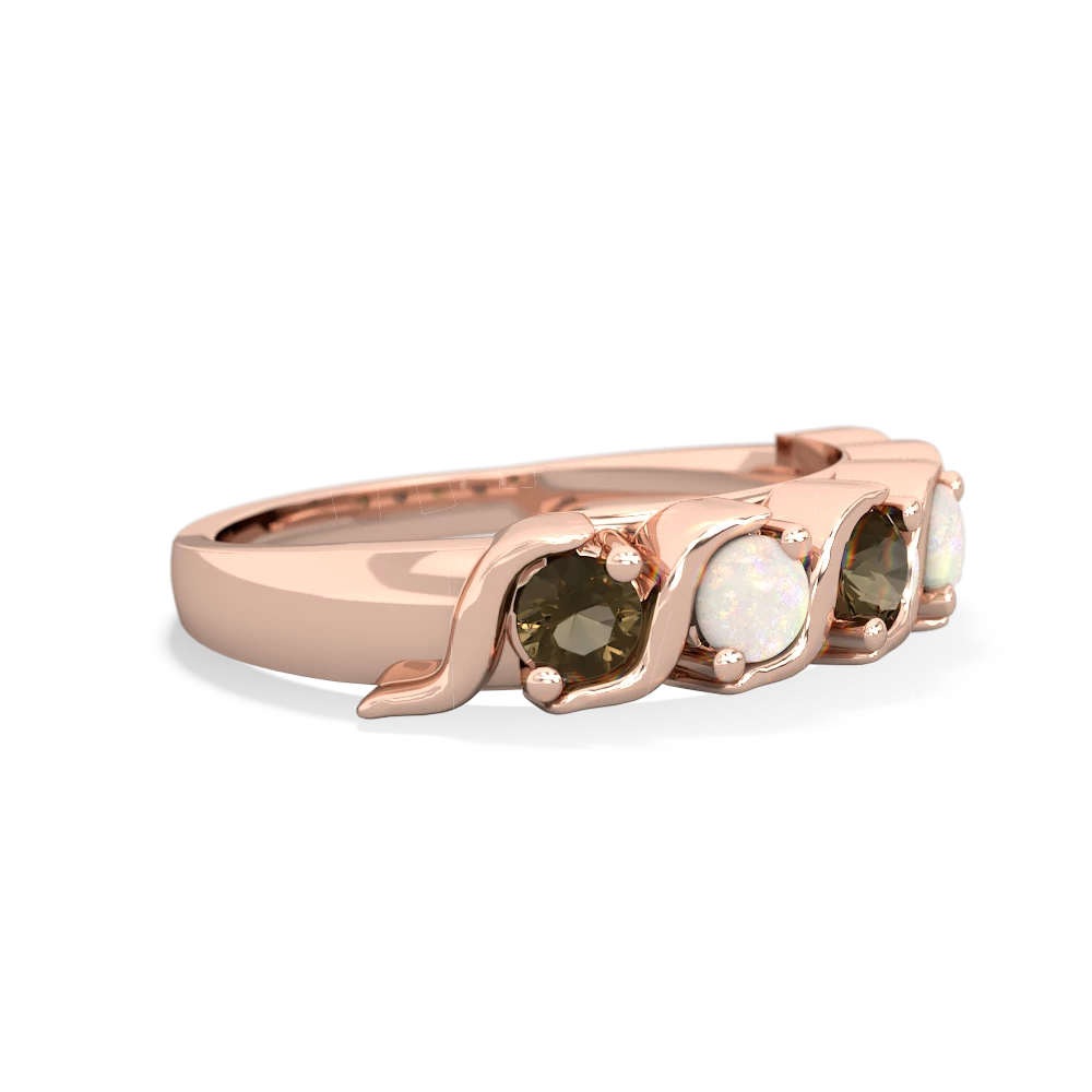 Smoky Quartz Anniversary Band 14K Rose Gold ring R2089