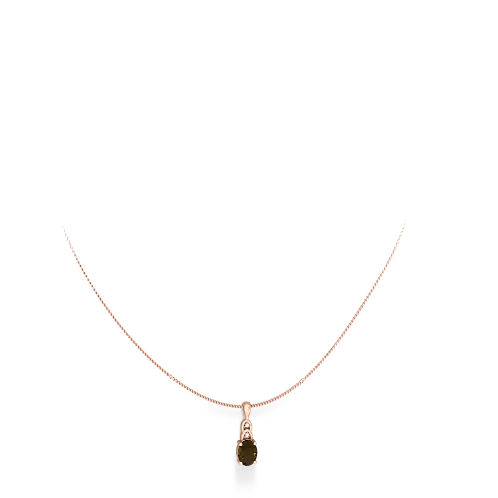 Smoky Quartz Links 14K Rose Gold pendant P4032