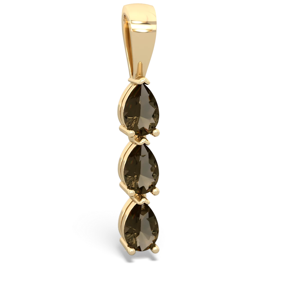 Smoky Quartz Dew Drops 14K Yellow Gold pendant P2251