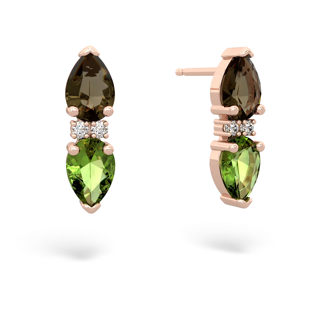 Smoky Quartz Bowtie Drop 14K Rose Gold earrings E0865