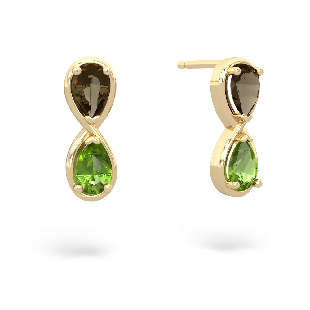 Smoky Quartz Infinity 14K Yellow Gold earrings E5050