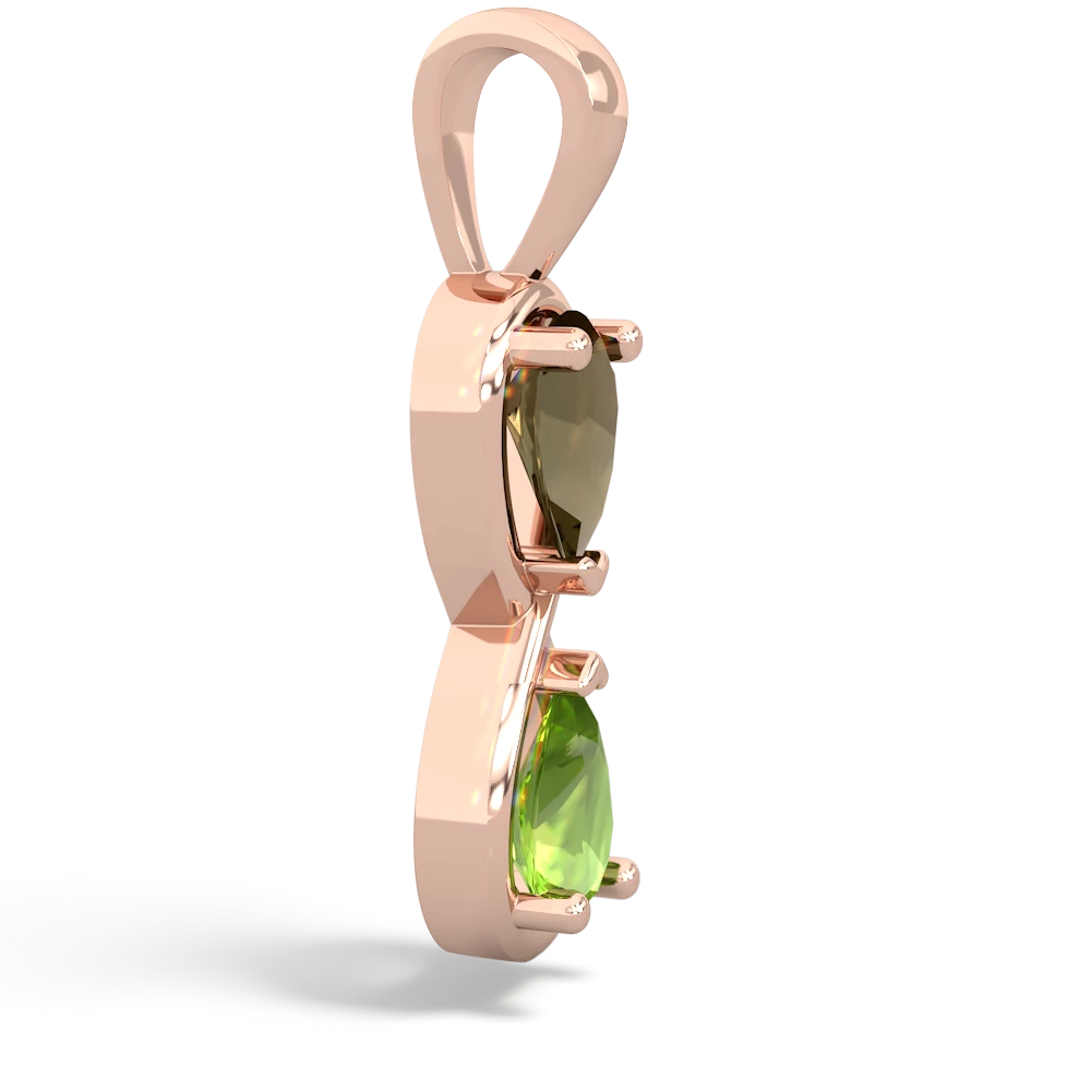 Smoky Quartz Infinity 14K Rose Gold pendant P5050