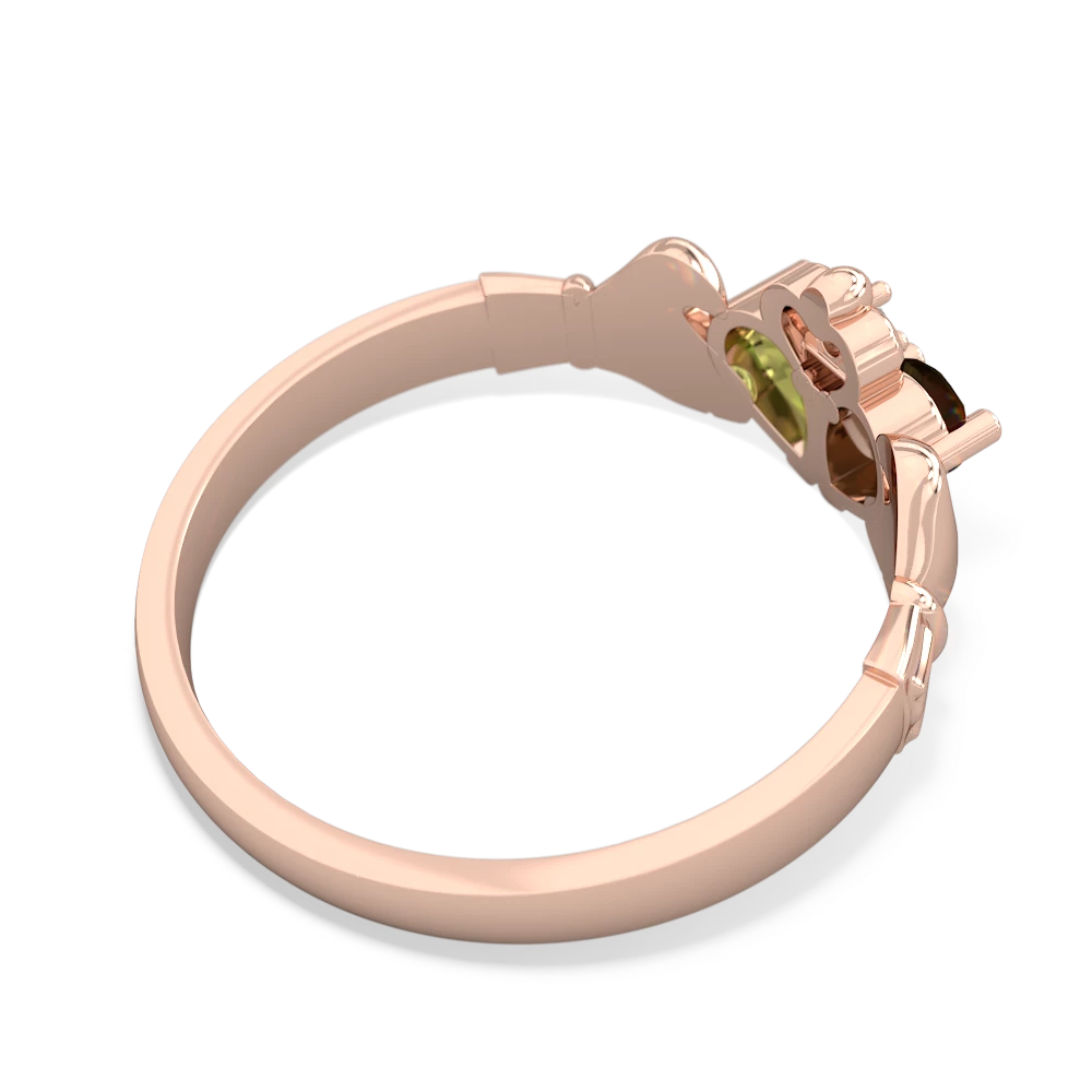 Smoky Quartz 'Our Heart' Claddagh 14K Rose Gold ring R2388