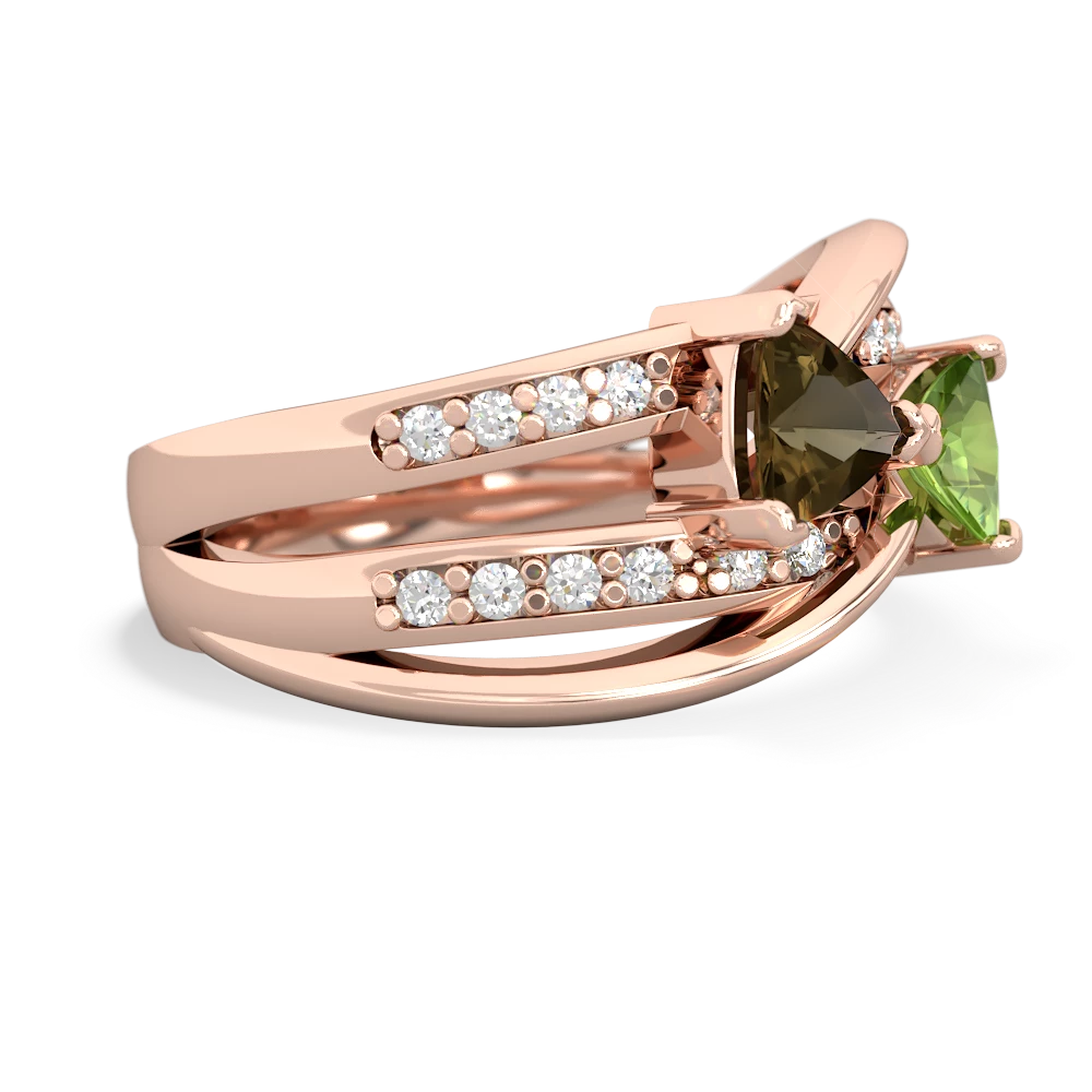 Smoky Quartz Bowtie 14K Rose Gold ring R2360