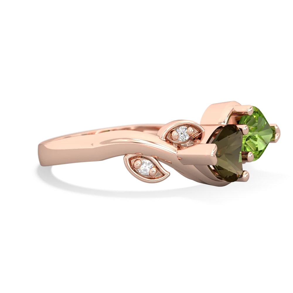 Smoky Quartz Floral Elegance 14K Rose Gold ring R5790