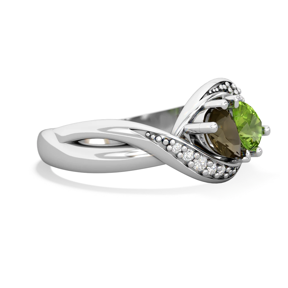 Smoky Quartz Summer Winds 14K White Gold ring R5342