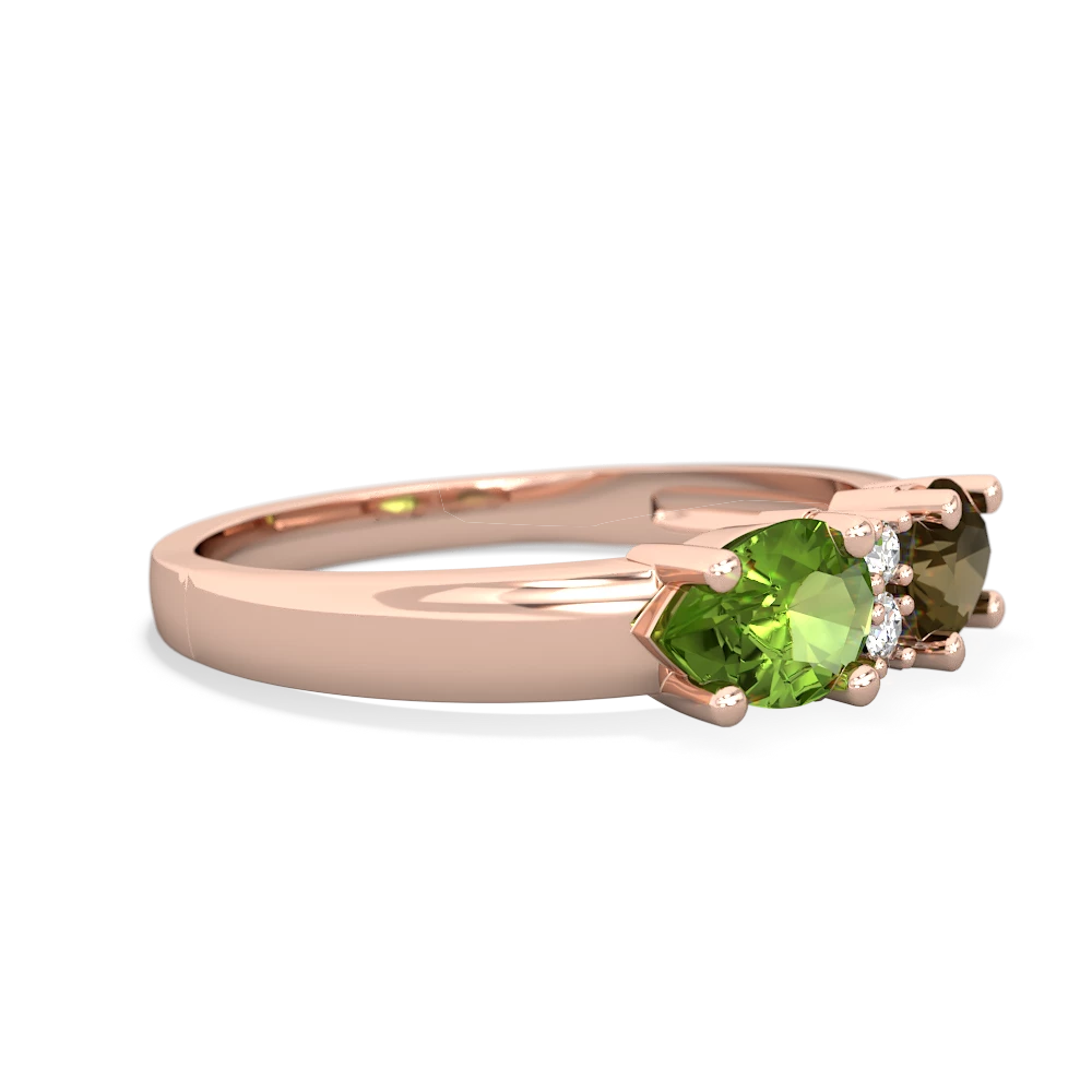 Smoky Quartz Pear Bowtie 14K Rose Gold ring R0865