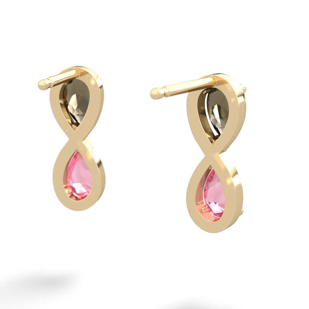 Smoky Quartz Infinity 14K Yellow Gold earrings E5050