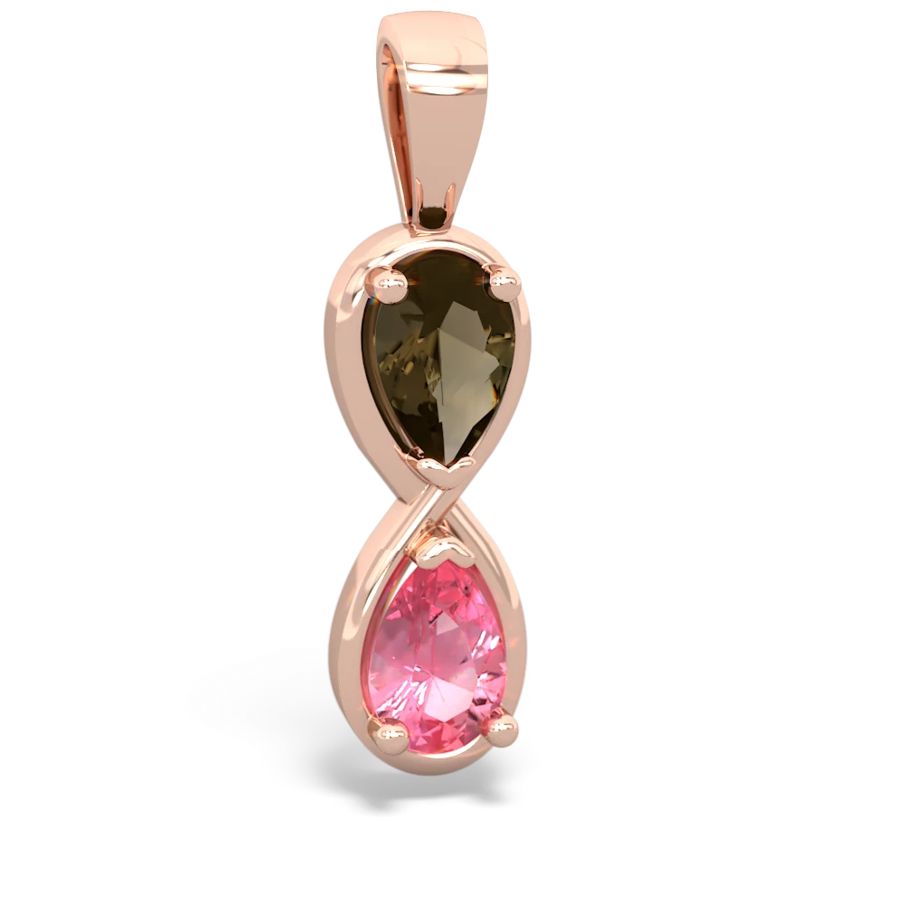 Smoky Quartz Infinity 14K Rose Gold pendant P5050