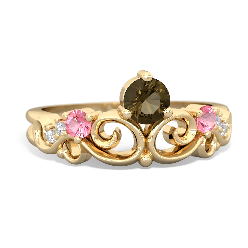 Smoky Quartz Crown Keepsake 14K Yellow Gold ring R5740