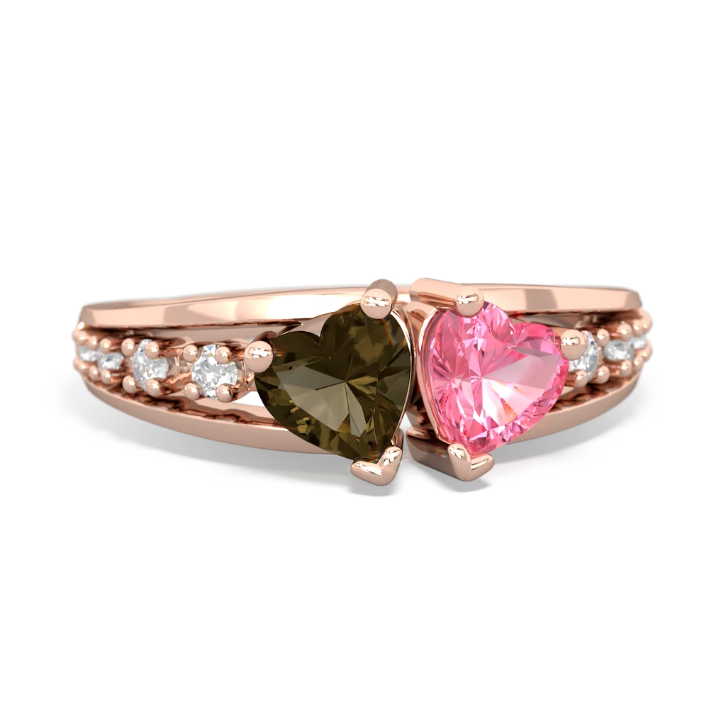 Smoky Quartz Heart To Heart 14K Rose Gold ring R3342