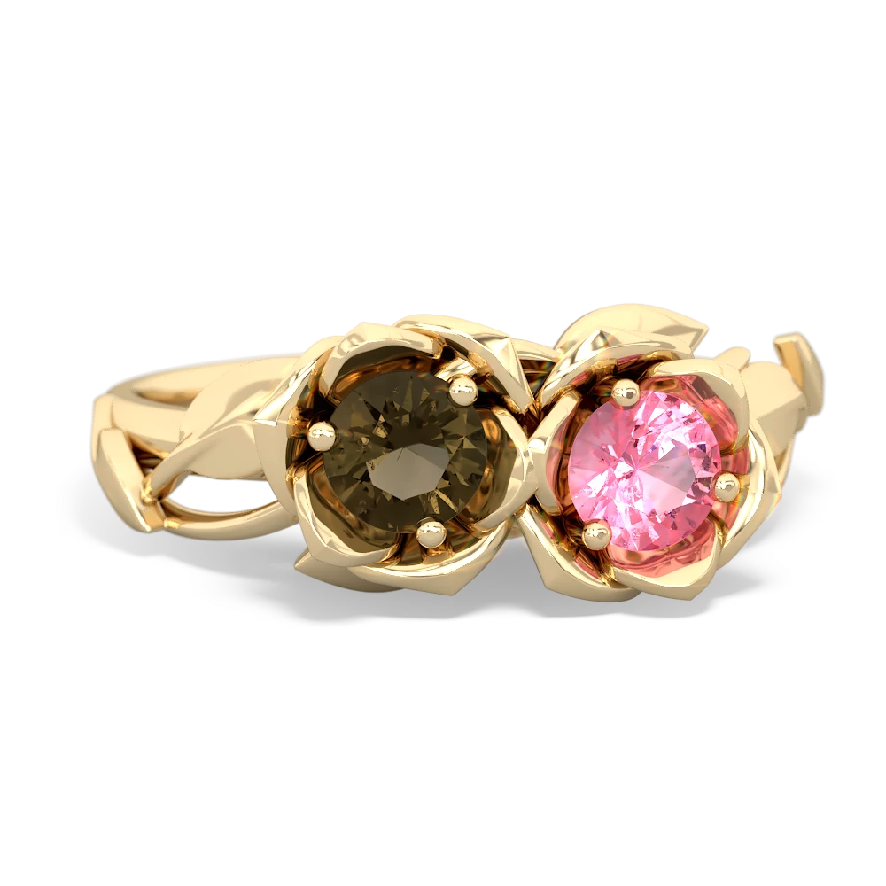 Smoky Quartz Rose Garden 14K Yellow Gold ring R5510