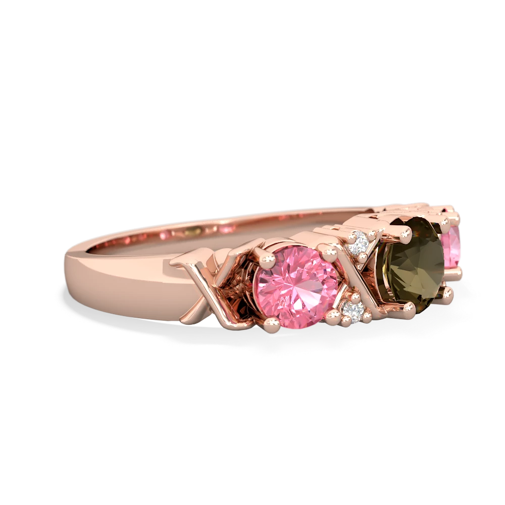 Smoky Quartz Hugs And Kisses 14K Rose Gold ring R5016