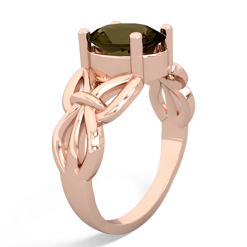 Smoky Quartz Celtic Knot Cocktail 14K Rose Gold ring R2377